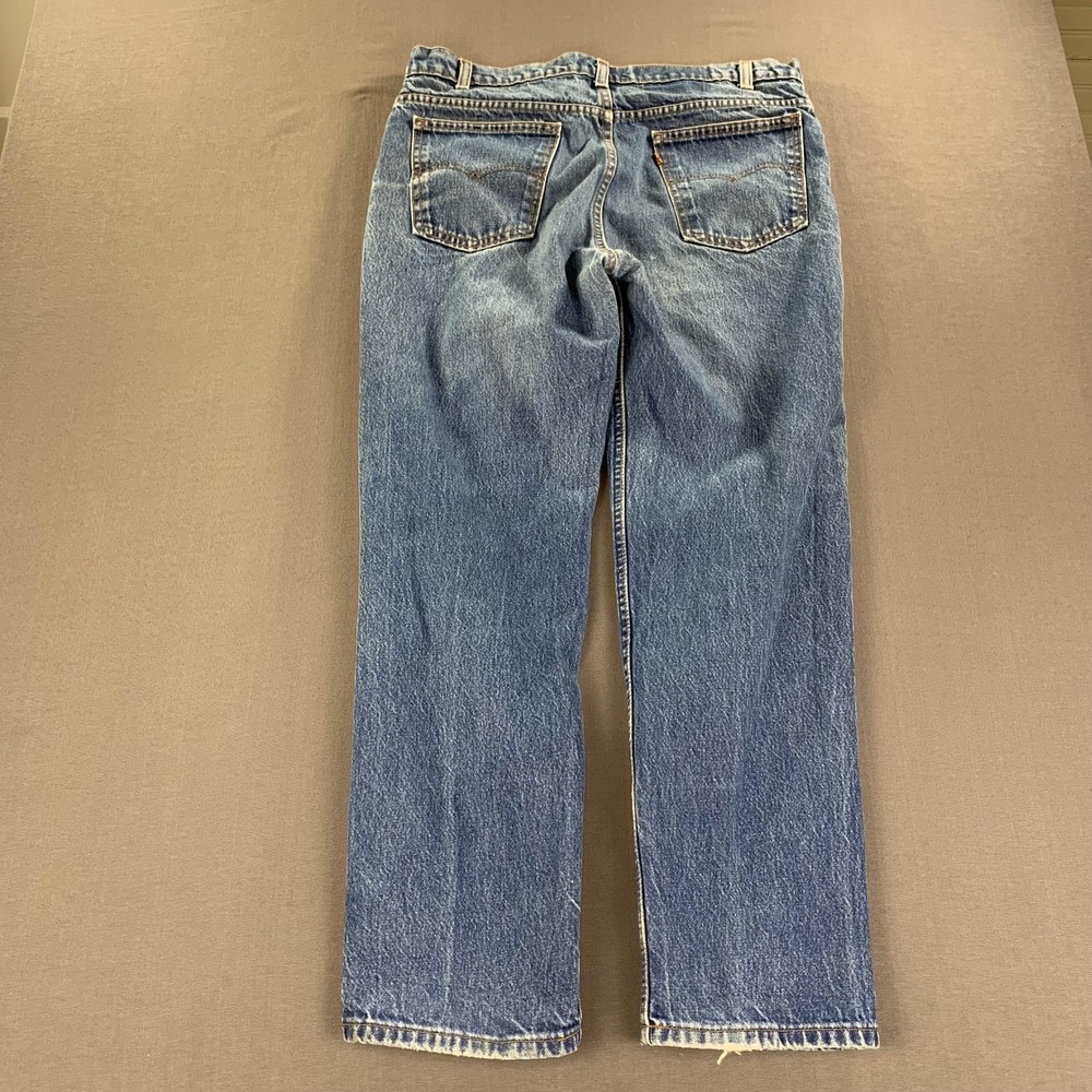 VTG Levis 40559 Jeans Mens 38x30 (Fits 36x29) Blue Straight Denim Orange Tab 80s - Picture 2 of 16
